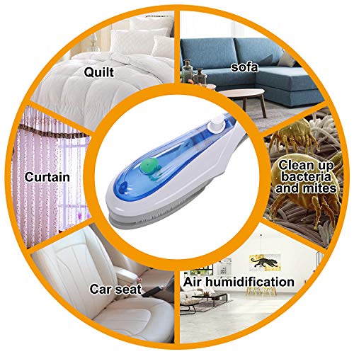 Oranlife Clothes Steamer Electric Fast Heat-up Powerful Steam Iron for Home Travel Hand-held Fabric Steamer Brush, Filling Cup, Instructional Manual Included, Blue
