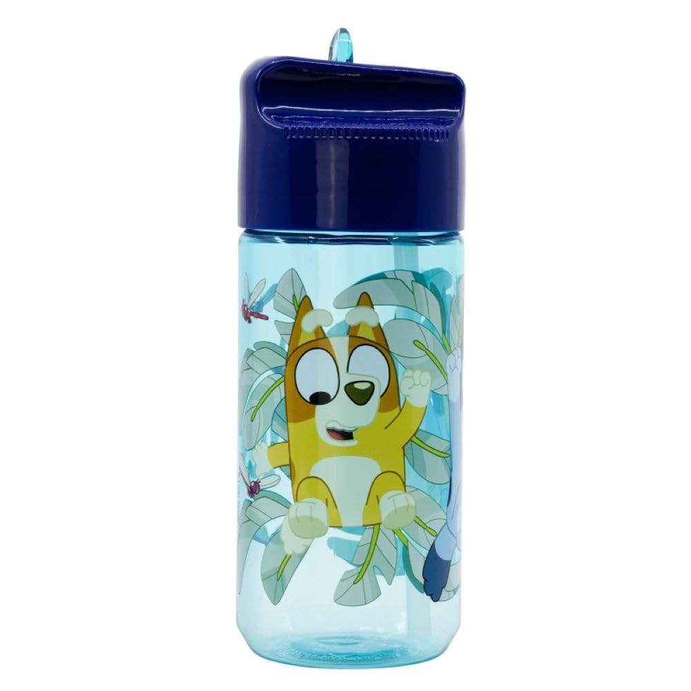 Characters Childrens Tritan Reusable Drinking Bottle 430ml - Holiday, Back to School Lunch Kids BPA free Plastic (Blue)
