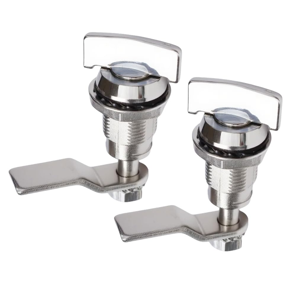 Photo 1 of Thumb Operated Offset Cam Lock, Keyless Cylinder Replacement Lock for Storage Door Cabinet (2pcs) Telescopic Tongue