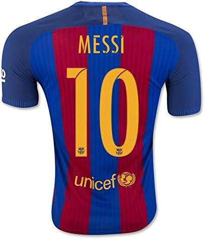 FS Barcelona Messi Neymar Suarez Home Kid Soccer Jersey &amp; Matching Shorts (Latest Season) (Youth S (for age 6-8), #10 Messi)