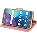 Arae Case Compatible for Samsung Galaxy J7 2017 / J7 V / J7 2017 / J7 Prime / J7 Perx / J7 Sky Pro/Galaxy Halo, Wallet Case with Kickstand and Flip Cover, Rosegold