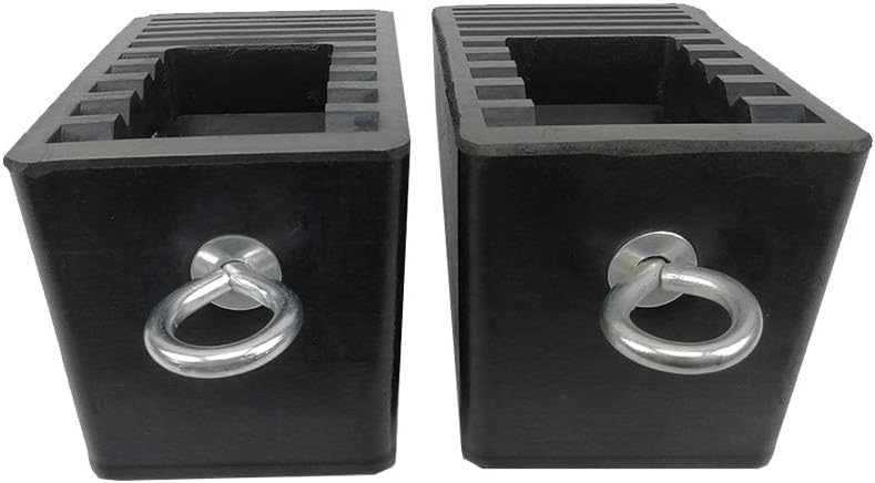 ROBLOCK 2 Pack Rubber Wheel Chocks Black Wheel Wedge with Eyebolt, 7.8" Length x 3.5" Width x 3.9" Height: Automotive