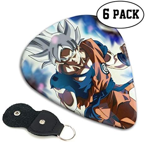 Shijiazhuangdezi Guitar Picks- Stylish Dragon Ball Print Celluloid Guitar Picks with Picks Holder- 6 Pack