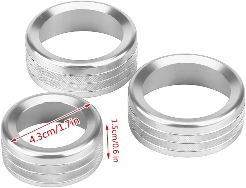 KSTE 3Pcs Car Zinc Alloy Air Condition Knob Circle Cover Trim Compatible with A-l-f-a Ro-m-eo Gi-ul-ia Stelvio - Image 3