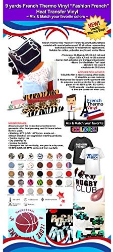 9 yards French Thermo Vinyl “Fashion French” Heat Transfer Vinyl (Mix &amp; Match your favorite colors)
