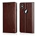 Belemay iPhone X Wallet Case, iPhone 10 Case, Genuine Cowhide Leather Flip Case Slim Fit Folio Cover [Durable Soft TPU Inner Case] Card Holder Slots, Kickstand, Cash Pockets Compatible iPhone X, Brown