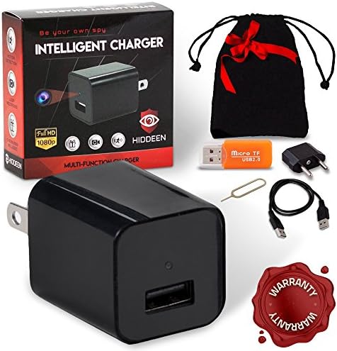 USB SPY CHARGER HIDDEN CAMERA WITH 1080p, Full Set, Best Loop Recording &amp; Motion Detection, Pet &amp; Nanny Monitor, Hidden Cam Phone Charger FULL HD, 5 Bonuses &amp; eBook Added, 2018 Updated, by HIDDEEN.