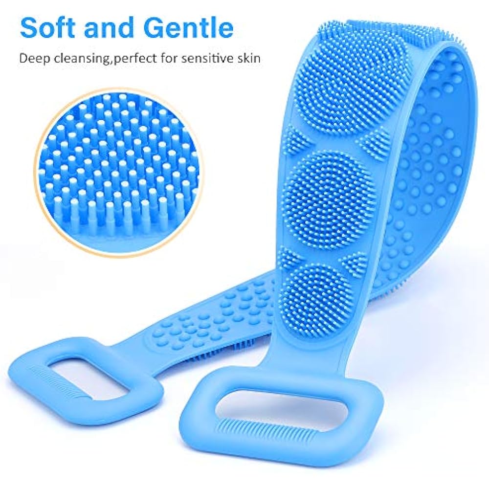 HAPYTHDA Silicone Back Scrubber For Shower, Exfoliating Long Bath Body