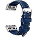 Fullmosa Genuine Leather strap for Fitbit Charge 2, Dark Blue, 20mm, Medium, Classic, Sports, Durable, Lightweight