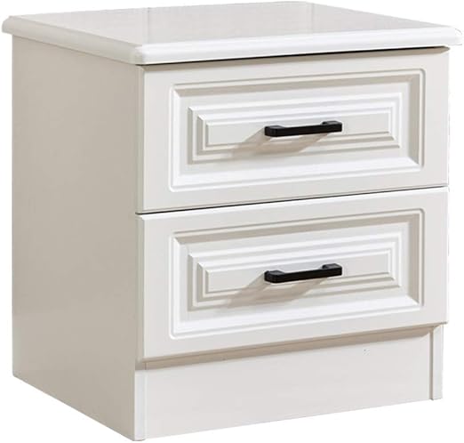 Amazon Com Xztianxie White Bedside Tables 2 Drawer Bedside Nordic Economy Bedside Cabinet Spacious Countertop 49x40x48cm Kitchen Dining