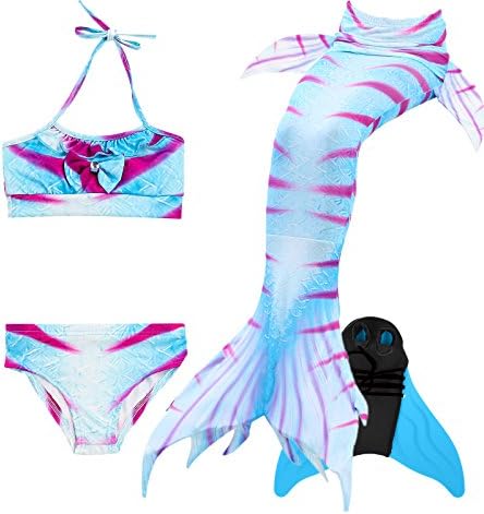 Xyfushi Girl's Swimsuit Sea-Maid Swimmable Mermaid Tail Bikini Shorts Monofin