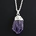 KISSPAT Healing Crystal Necklace | Natural Purple Amethyst Quartz Stone Necklace for Women | 30'' Long Pendant Necklace