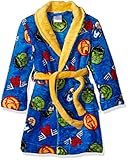 Marvel Boys' Big Boys' Avengers Luxe Plush Robe, Blue, 8