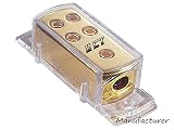 24K Real Gold Plating Power and Ground Distribution Block 1x4ga Input 4x8ga Output
