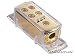 24K Real Gold Plating Power and Ground Distribution Block 1x4ga Input 4x8ga Output primary