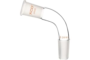 XCD Glass Distillation Adapter, 105 Degree Bent Distilling Adapter Borosilicate Glass Distillation Adapter with 24/40 Outer a