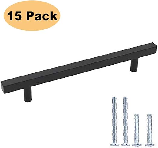 6 1 4 In Cabinet Handles Black Kitchen Cabinet Pulls Black 15 Pack