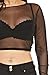 MESMER Long Sleeve Power Mesh Crop Top, Black M