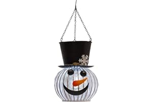 DREAMSOUL Solar Christmas Lanterns Outdoor, Xmas Solar Snowman Hanging Lanterns Waterproof, Snowman Christmas Decorations for