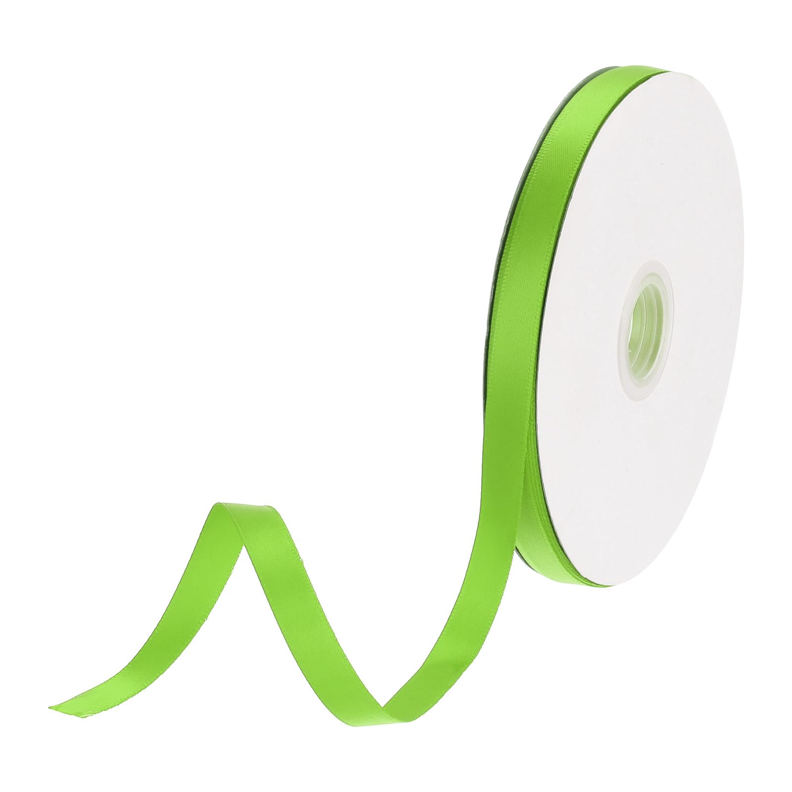 DMiotech 10mm Satin Ribbon 46m/150ft Thin Double Face Fabric Grosgrain Ribbon for Gift Wrapping Floral Hair Flower Bouquet, Lawn Green