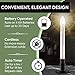 612 Vermont Ultra-Bright LED Window Candles with Timer, Battery Operated, Metal Base, White Candlestick, Adjustable Height (Pack of 4, Polished Brass)