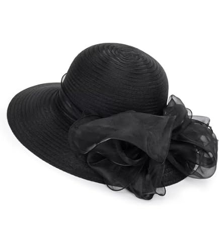 IZUS Women Organza-Brim Crochet-Sun-Hat French Bowler  display picture 1