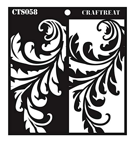 CrafTreat Stencil - Flourish Positive Negative 6