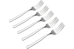 Idomy 12-Piece Stainless Steel Dessert Forks, Small Salad Fork Set