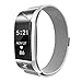 Fitbit Charge 2 Bands, Akale Milanese Loop Stainless Steel Metal Bracelet Strap with Unique Magnet Lock, No Buckle Needed for Fitbit Charge 2 HR Fitness Tracker Sliver Black, Rose Gold