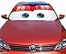 IDS Car Windshield Sun Shade, Home Cartoon Eyes Front Auto Shade Sun Visor Car Keep Vehicle Cool, Damage Free, Easy to Use - Red