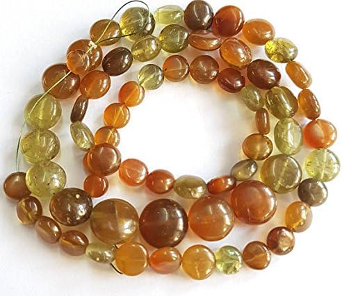 Grossular Garnet Smooth Coin beads , with a finest quality , 5 mm to 10 mm , 19 inch strand approx