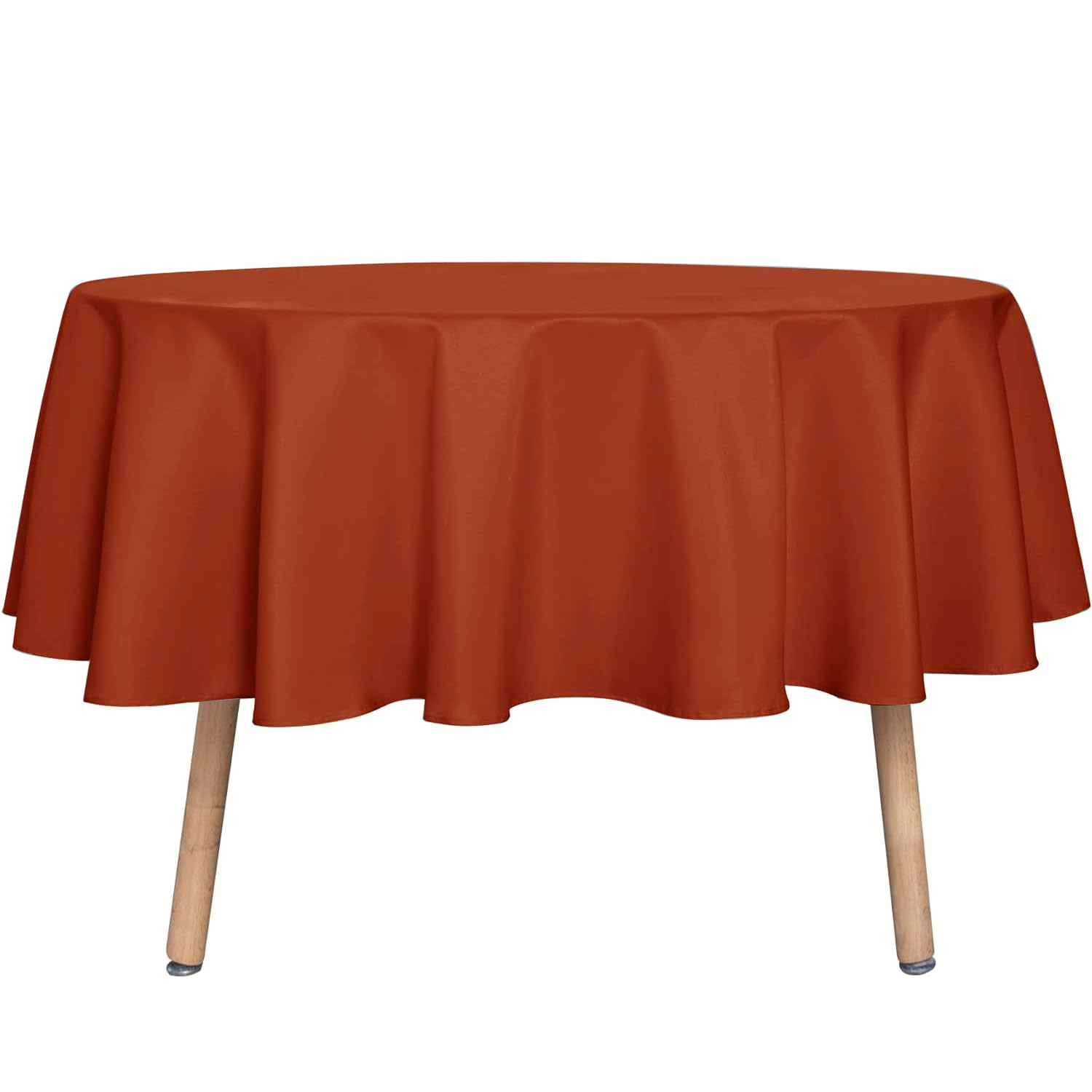 Photo 1 of sancua Fall Round Tablecloth - 60 Inch Burnt Orange - Water Resistant Spill Proof Washable Polyester Thanksgiving Table Cloth Decorative Fabric Table Cover for Dining Buffet Parties and Camping, Rust