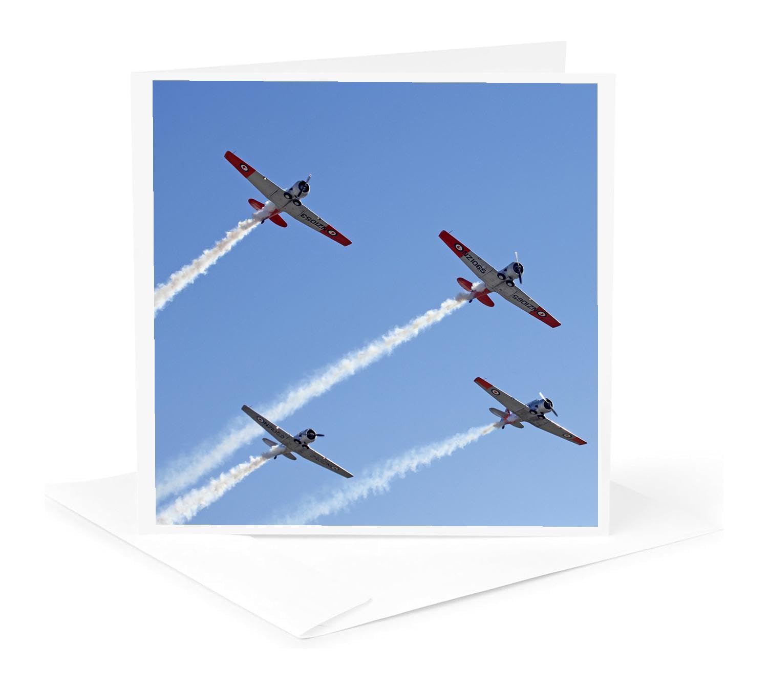 3dRose gc_76001_5 6 x 6-Inch New Zealand Warbirds Over Wanaka Vintage Airplanes-Au02 Dwa5988 - David Wall - Greeting Card