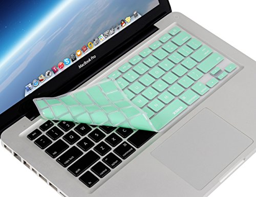 English Letter US Layout Silicone Keyboard Cover Skin for Macbook Air 13 & Macbook Pro 13 15 17 with or Without Retina Display(Mint Green)