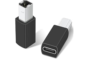 Duttek USB C to Midi Adapter, USB C to USB B Adapter, USB Type C Female to USB B Male Convert Connector for MIDI, Eectric Pianos, Synthesizers, USB Microphones and More Type-C Devices. 2Pack(Black)
