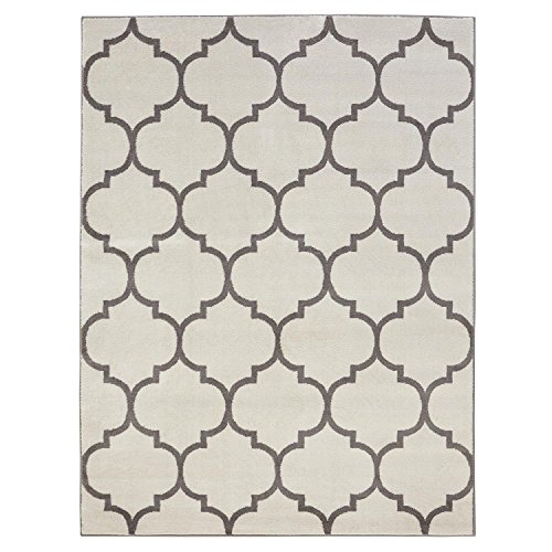 Ottomanson Royal Collection Contemporary Moroccan Trellis Design Area Rug, 5'3" X 7'0", Cream