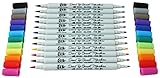 Dual Tip Coloring Markers for Adult Coloring Books - 12 Colors by Scraft Artise