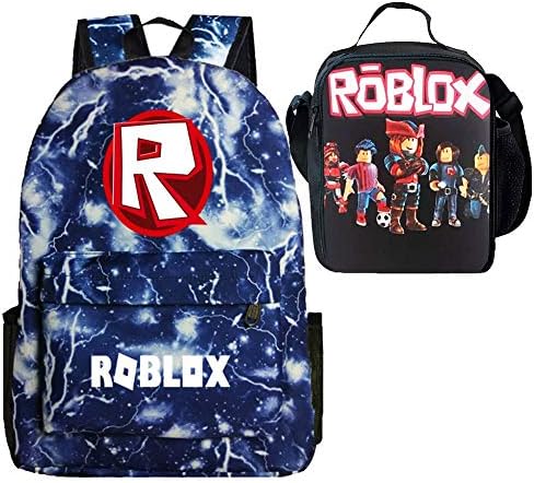 Kid Roblox Backpack + Insulated Lunch Box School Travel Outdoor