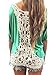 Amstt Women Lace Short Sleeve Blouse Casual Fashion Tank Tops T-shirt XX-Large Green