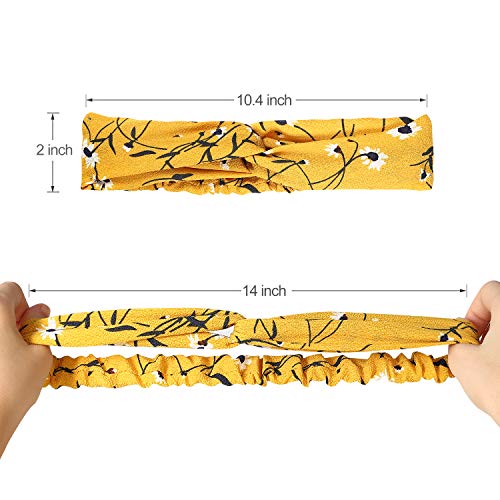 20 Pcs Boho Headbands for Women, Meartchy Vintage Womens Headbands, Head Bands Women Hair, Floral Vintage Twisted Criss Cross Elastic Head Wrap Hair Accessories