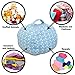 PEKET Stuffed Animal Storage Bean Bag Chair - Premium Seat - Easy Solution for Extra Toys/Blankets/Covers/Towels/Clothes (Blue)