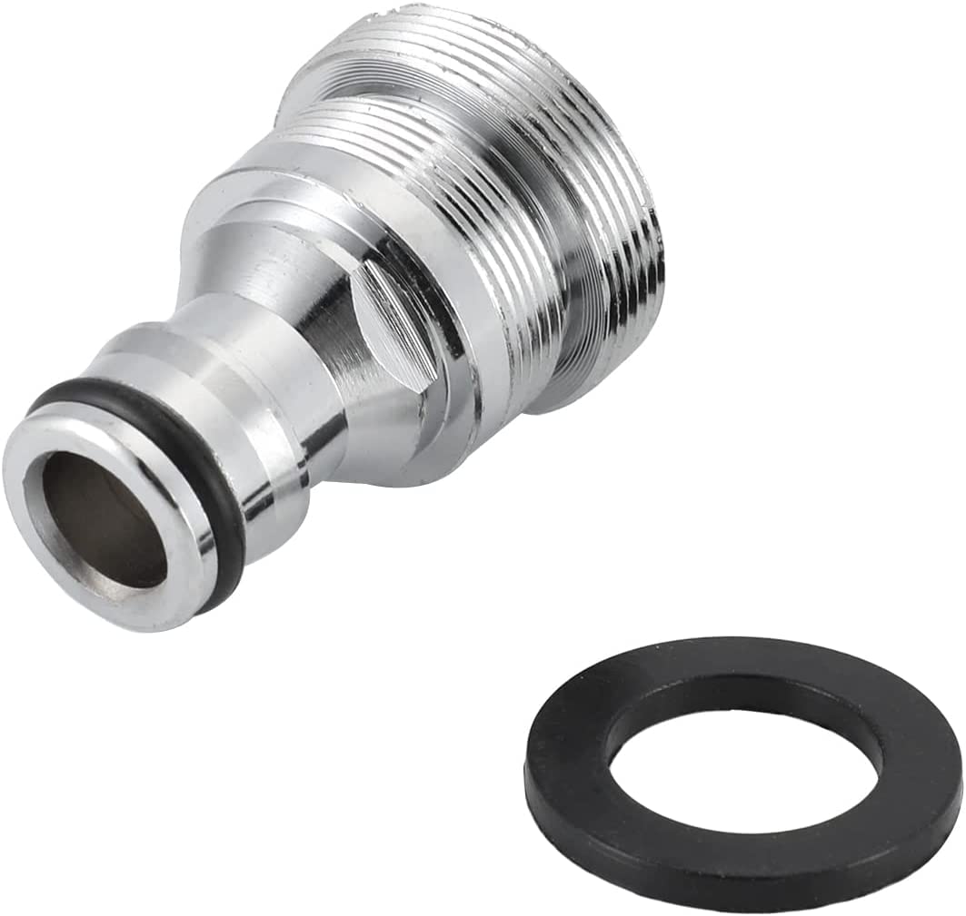 Othmro 1pcs Tap Hose Connector, Threaded Faucet Adapter M28 Male, Nickel-plated Brass Garden Hose Connector for Hosepipe Fittings