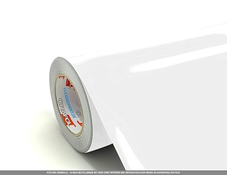 CLICKANDPRINT 4m Klebefolie, 63cm breit, Weiss Glanz » Klebefolie/Stickerfolie/Selbstklebefolie