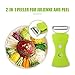 Peeler Portable Compact Mini Size Lightweight Easy to Carry Durable Dual Head Small Shredder Kitchen Tool Convenient Two Way Use Peeling Surrendering Green