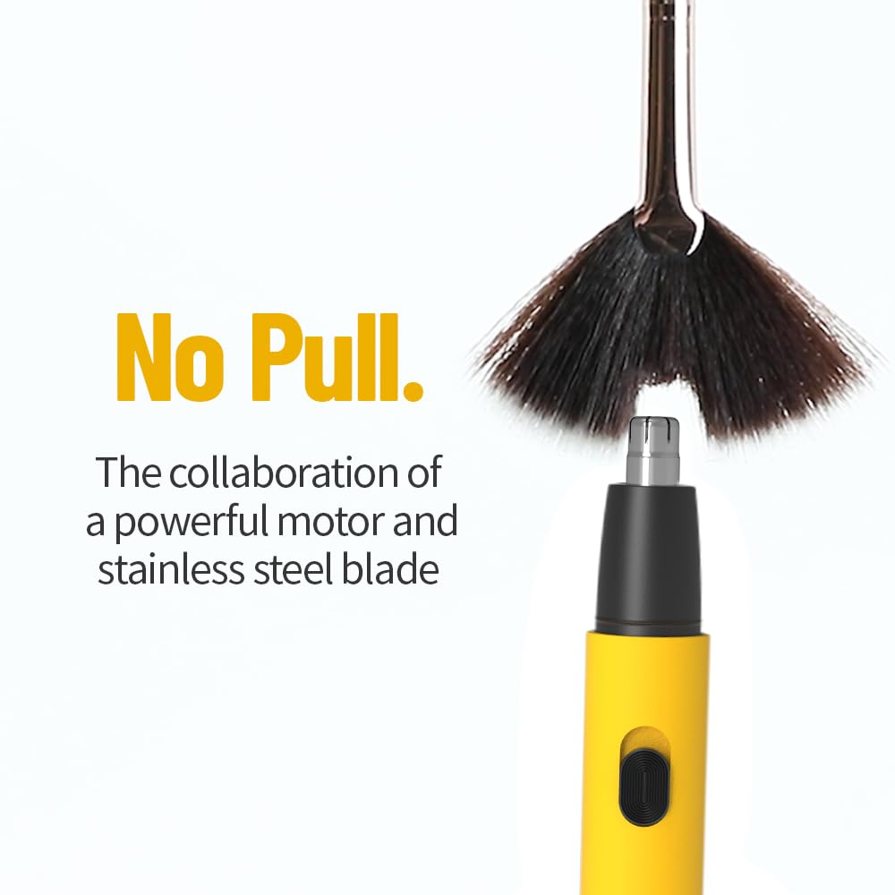 Gorilla Technique Nose Ear Hair Trimmer for Men, Rechargeable 2-in-1 Trimmer for Nose Ear Eyebrow Hair Removal, No Pull No Snag Grooming with High-Speed 10,000rpm Motor, 2 Heads