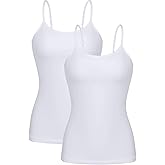 beautyin Cotton Camisole Tops for Women Shelf Bra Adjustable Spaghetti Strap Tank Top Basic Cami Undershirt