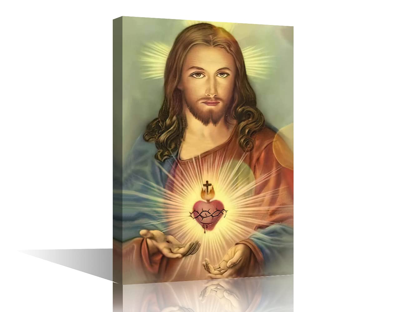 Canvas Wall Art Christian Jesus Painting Print for Bedroom Living Room Bathroom Home Wall Decor Church Decor Stretch and Wraped with Frame Ready to Hang 16x24inch (40x60cm) — image 1