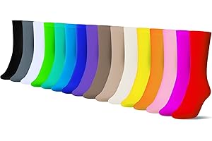 Geyoga 16 Pairs Women Nylon Stockings Colorful Opaque Socks for Women Halloween Carnival Cosplay Supplies