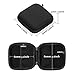 TouchFine (2Pack) Hard Earbud Case for iPod/MP3/Earphones/Usb Cable,2 Mesh Pockets Storage Bags-Black+Wrist Hand Strap