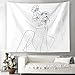 SOFTBATFY Simple Women with Flower Tapestry, Cute Women with Flower Living Room Office Tapestry, Flower Bedroom Dorm Headboard Tapestry Home Decor (Medium-51 58inches，Art Women with Flower)